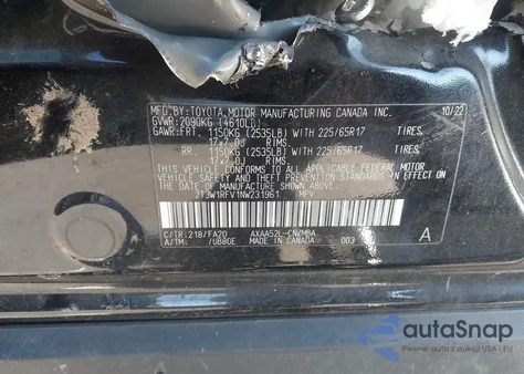 2022 Toyota Rav4 Xle from USA, damaged, VIN 2T3W1RFV1NW231961